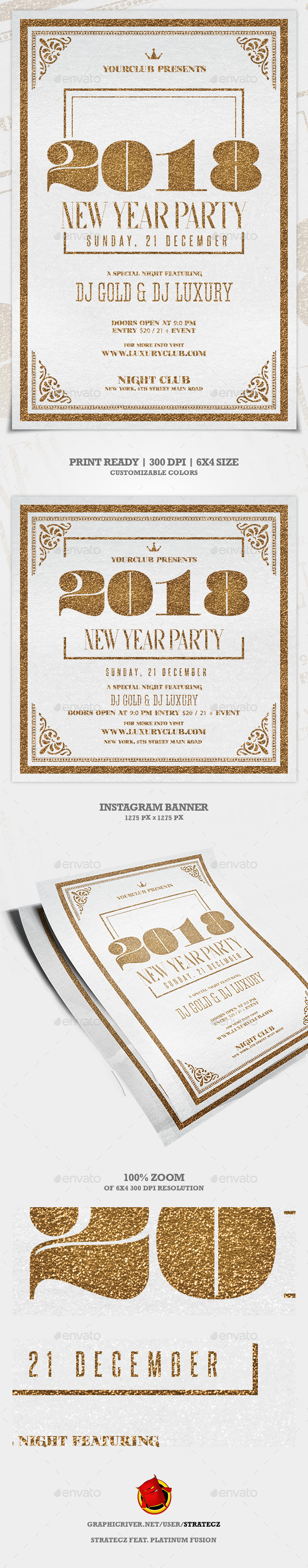 New Year Party Flyer - Print Templates