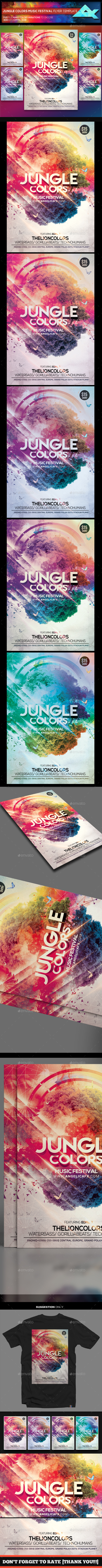 GraphicRiver Jungle Colors Music Festival Flyer Template 21091281 GraphicRiver Jungle Colors Music Festival Flyer Template 21091281