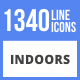 1340 Indoors Filled Line Icons
