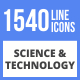 1540 Science & Technology Filled Line Icons