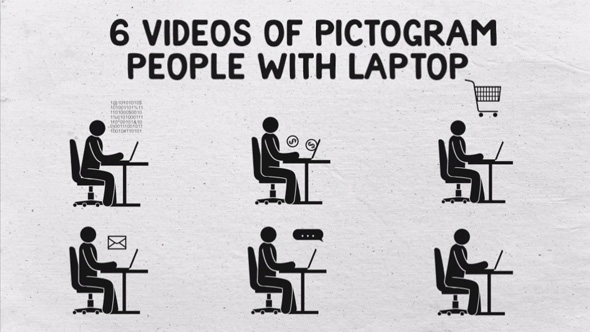 Pictogram People With Laptop