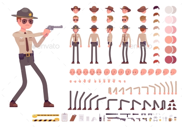 Sheriff Character Creation Set - People Characters