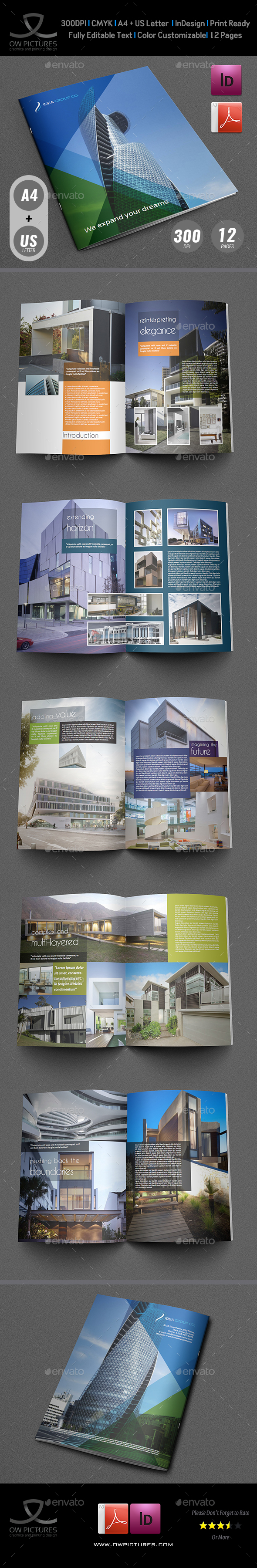 Architectural Brochure Template - 12 Pages - Brochures Print Templates