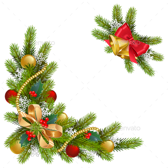GraphicRiver Vector Fir Corner with Decorations 21093021 GraphicRiver Vector Fir Corner with Decorations 21093021