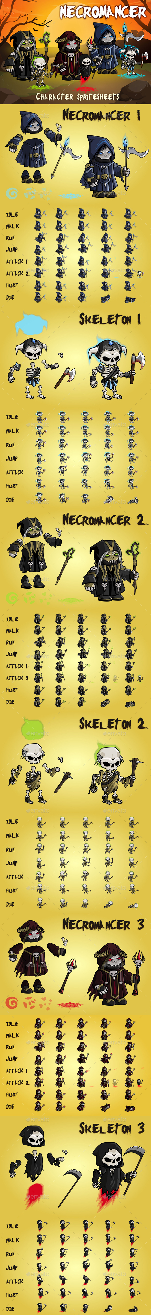 GraphicRiver Necromancer 2D Game Character Sprite Sheet 21093147 GraphicRiver Necromancer 2D Game Character Sprite Sheet 21093147