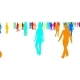 Color Silhouettes Crowd of People Moves on White - VideoHive Item for Sale