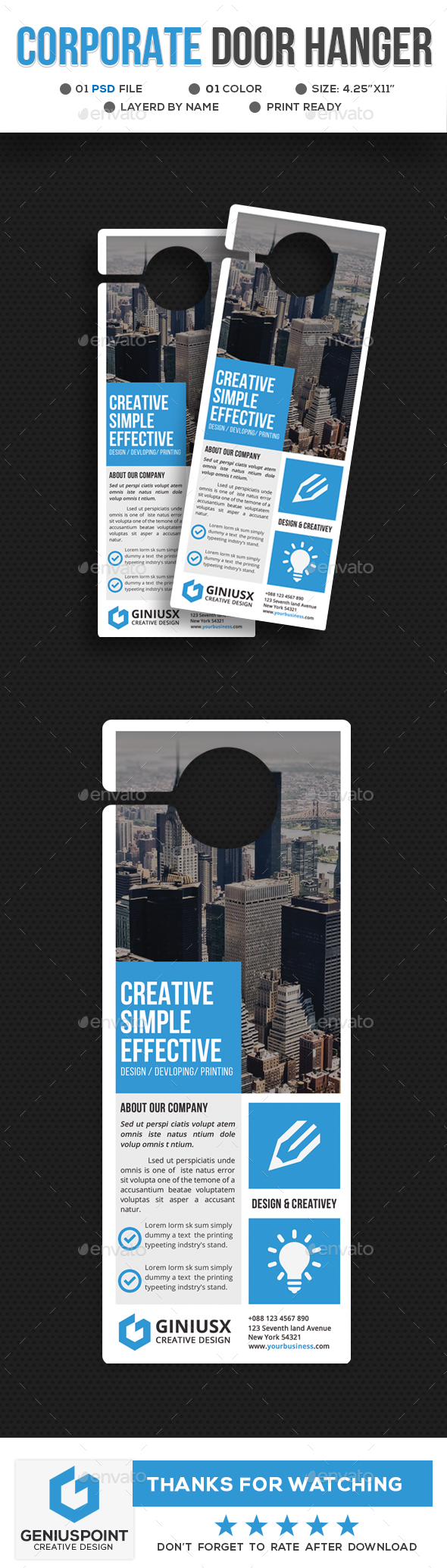Corporate Door Hanger Template - Miscellaneous Print Templates