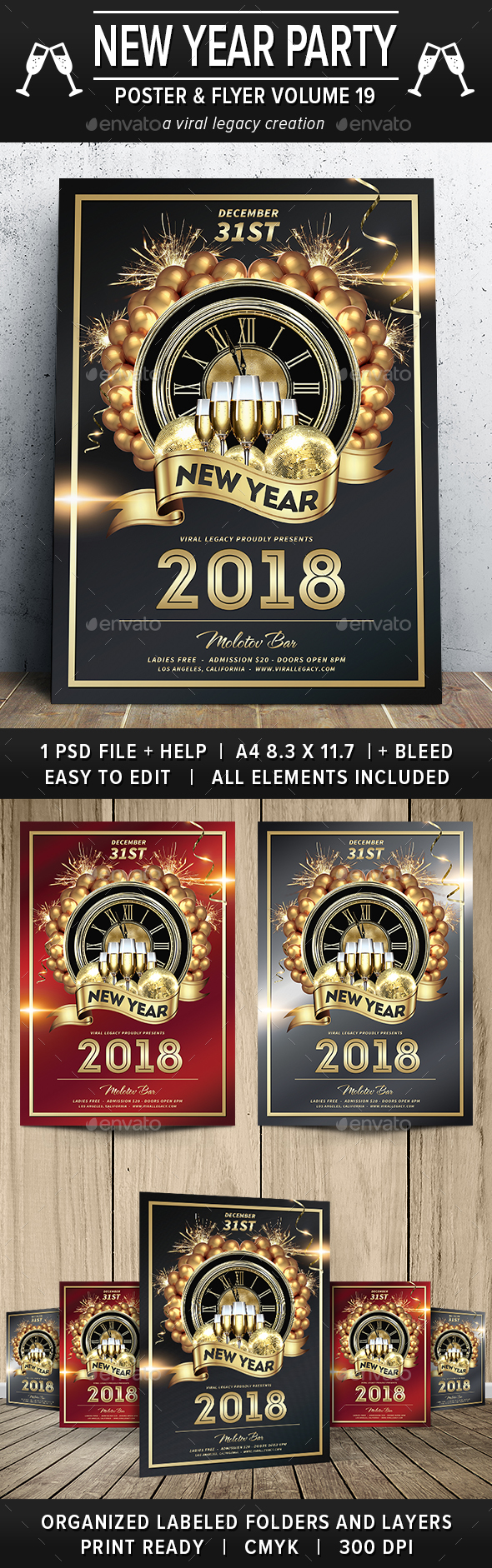 New Year Party Poster / Flyer V19 - Flyers Print Templates