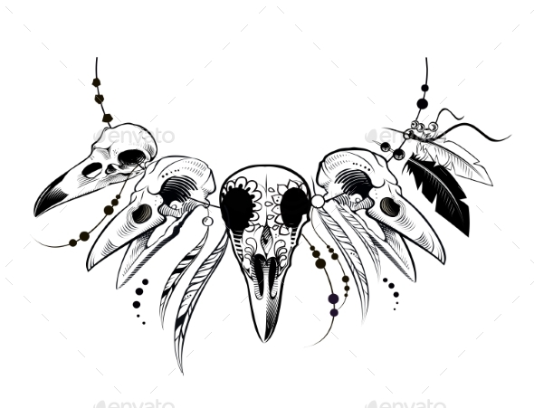 GraphicRiver Raven Sugar Mexican Skull 21095325 GraphicRiver Raven Sugar Mexican Skull 21095325