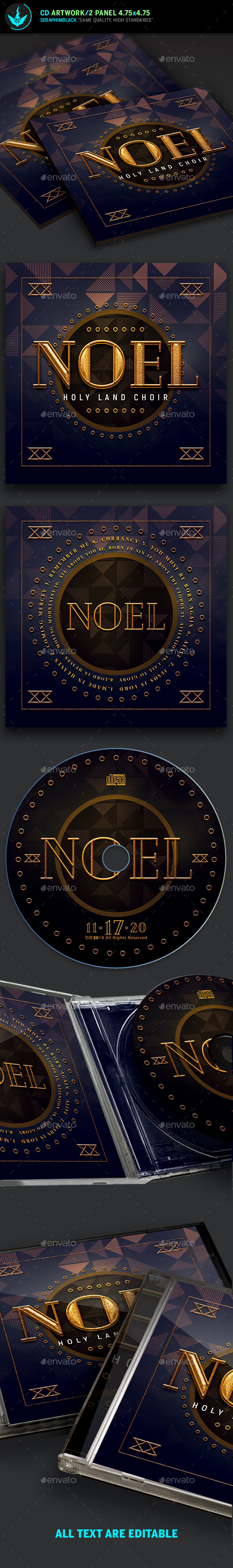 Noel Christmas CD Artwork Template - CD & DVD Artwork Print Templates