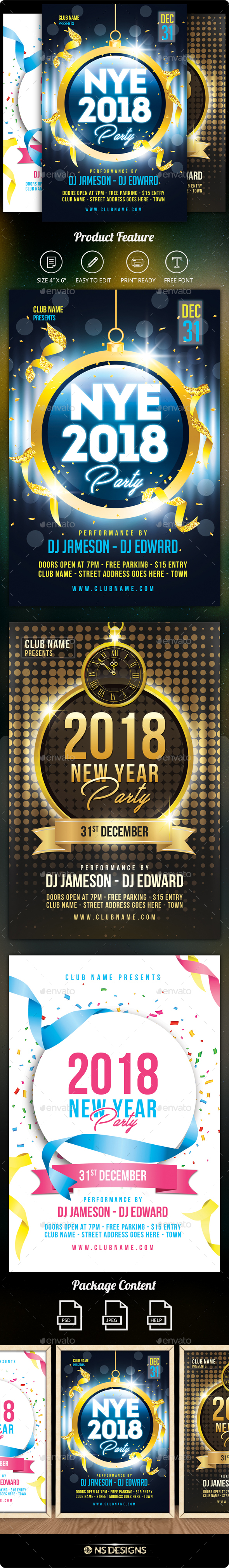GraphicRiver New Year Flyer Bundle 21083563 GraphicRiver New Year Flyer Bundle 21083563