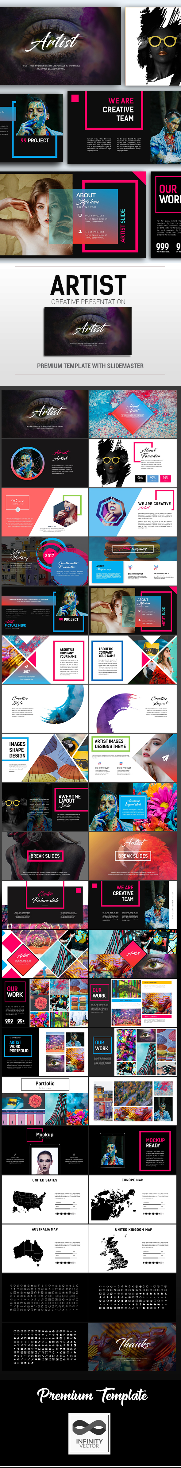 Artist Creative Presentation Google Slide - Google Slides Presentation Templates