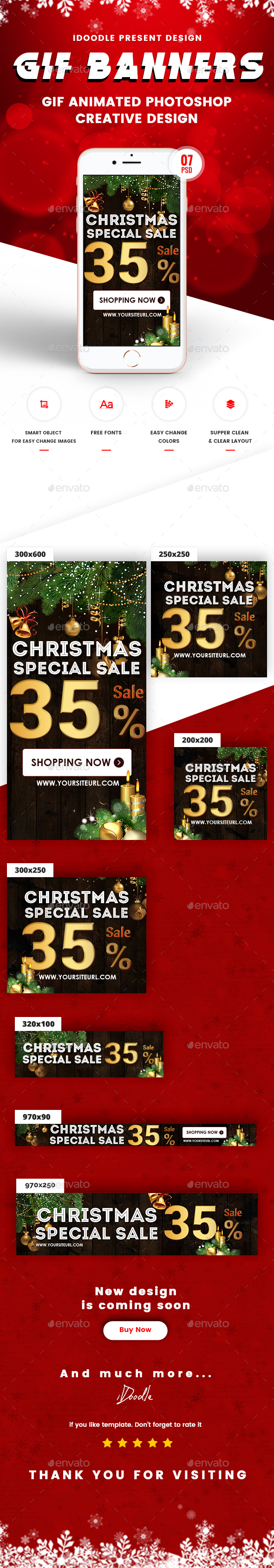 Animated GIF Christmas Banners Ad - Banners & Ads Web Elements
