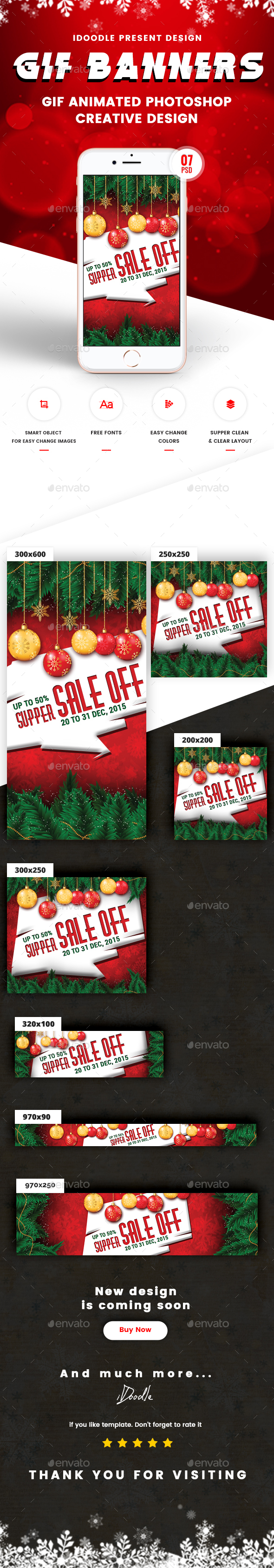 Animated GIF Christmas Banners Ad - Banners & Ads Web Elements