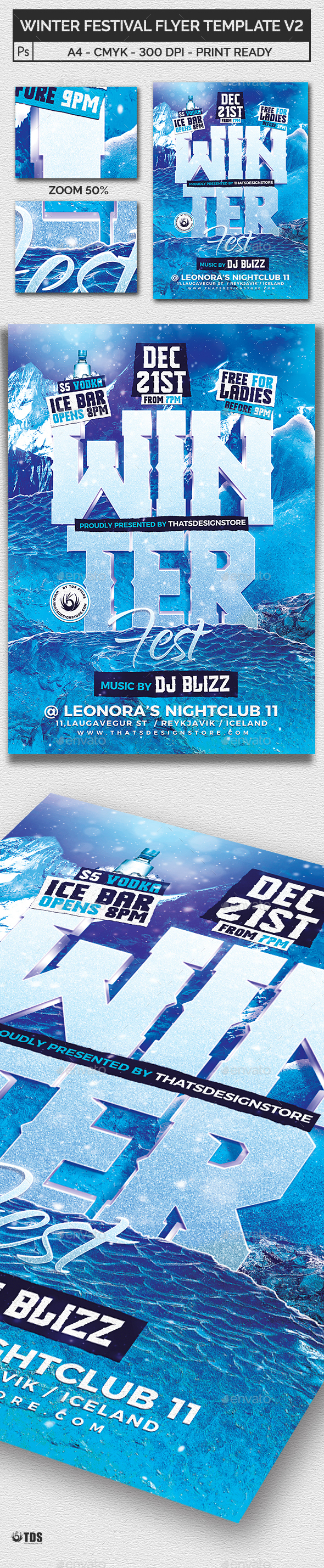 Winter Festival Flyer Template V2 - Clubs & Parties Events