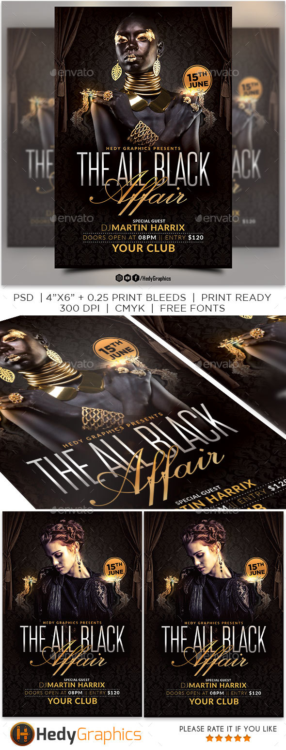 The All Black Affair Flyer By Hedygraphics 