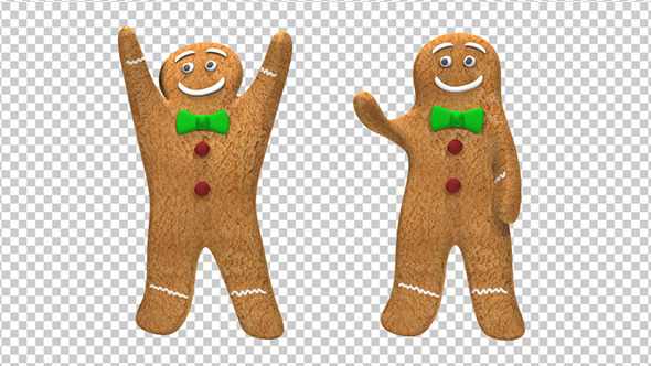 Gingerbread Man Waving (2-Pack)
