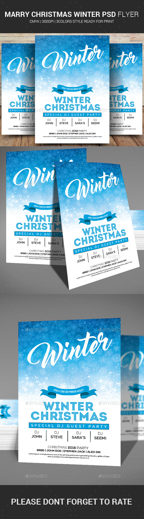 Merry Christmas Winter PSD Flyer - Events Flyers