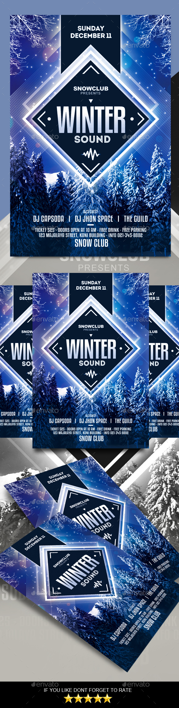 GraphicRiver Winter Sound Flyer 21098179