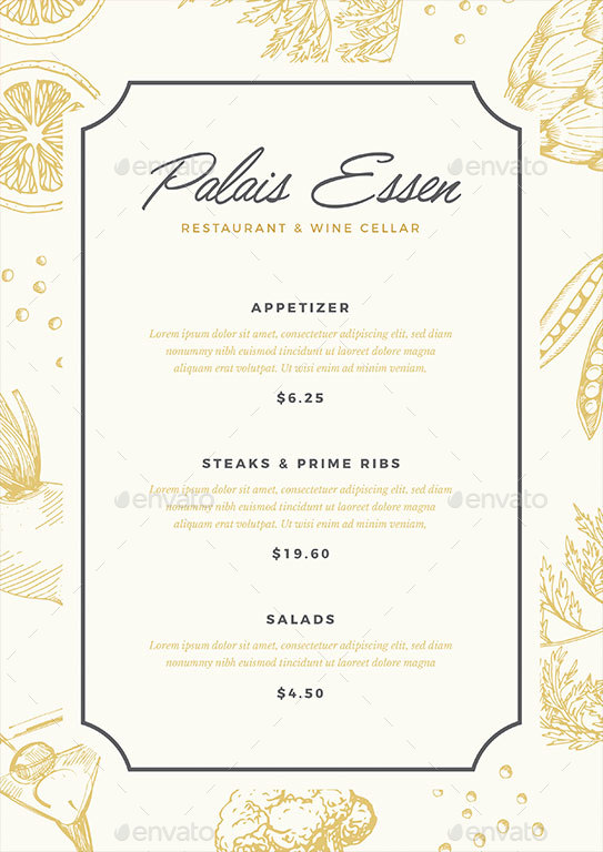 Elegant Restaurant Menu by KMZVRLab | GraphicRiver