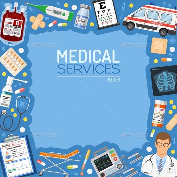 Medical Services Banner and Frame - Health/Medicine Conceptual