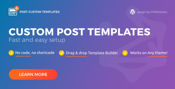 Post Custom Templates Pro - WordPress plugin - CodeCanyon Item for Sale