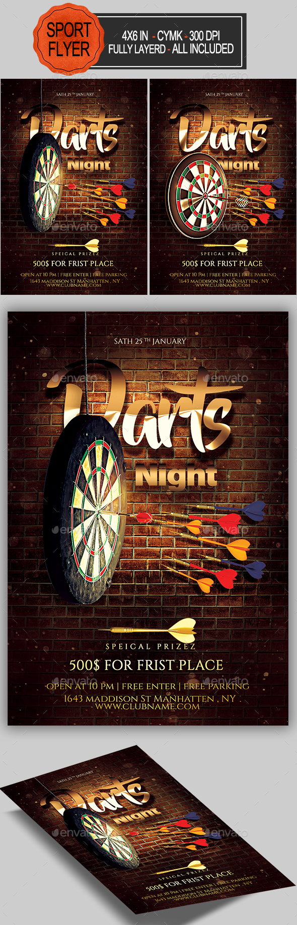 GraphicRiver Darts Flyer 21098817 GraphicRiver Darts Flyer 21098817