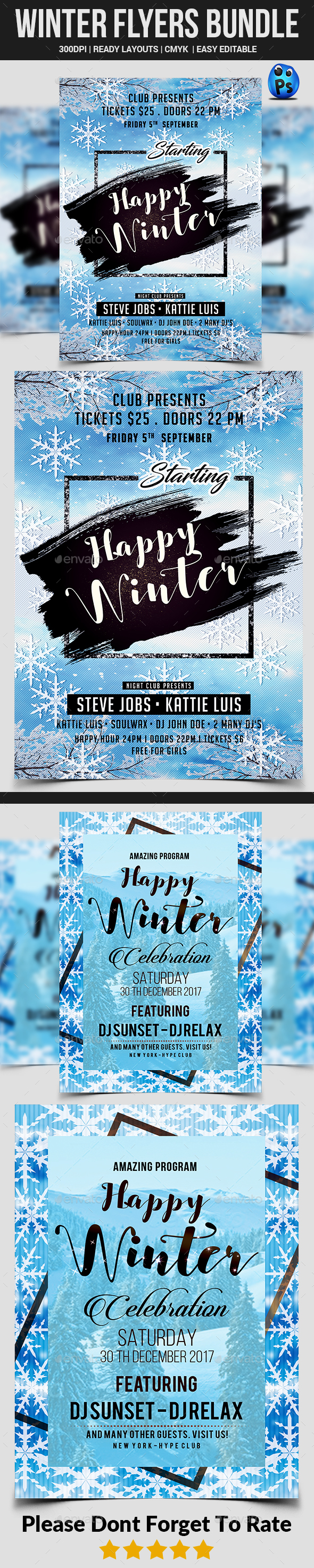 Winter Flyers Bundle - Clubs & Parties Events