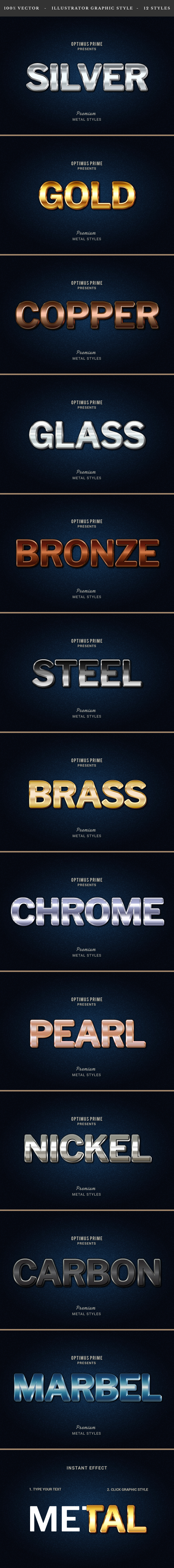 Solid Metal Styles - Illustrator Add-ons