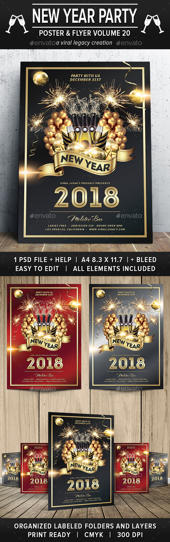 New Year Party Poster / Flyer V20 - Events Flyers
