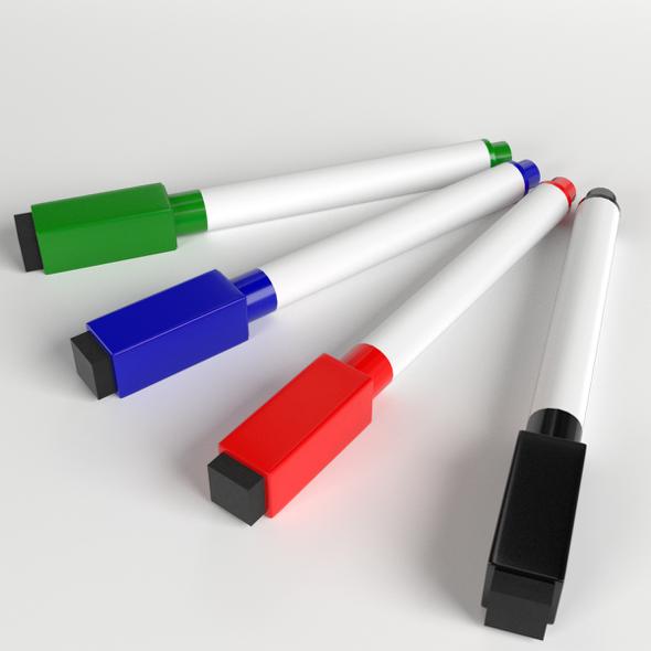 Magnetic Whiteboard Pen Markers - 3DOcean Item for Sale