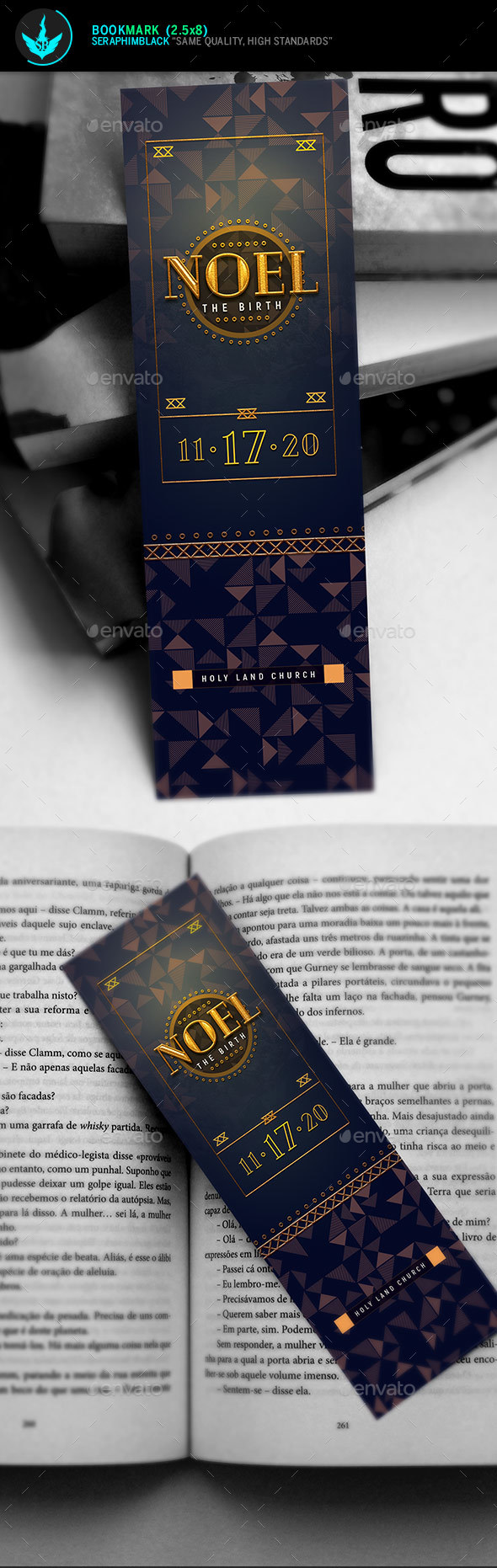 Noel Christmas Gala Bookmark Template - Miscellaneous Print Templates