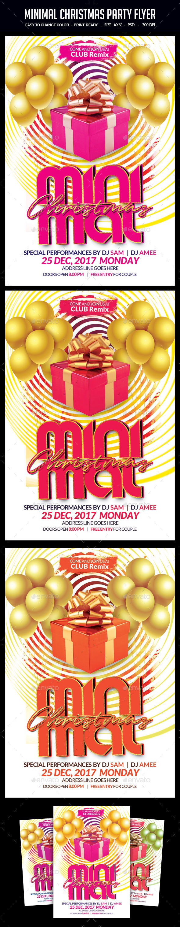 Minimal Christmas Party Flyer - Clubs & Parties Events
