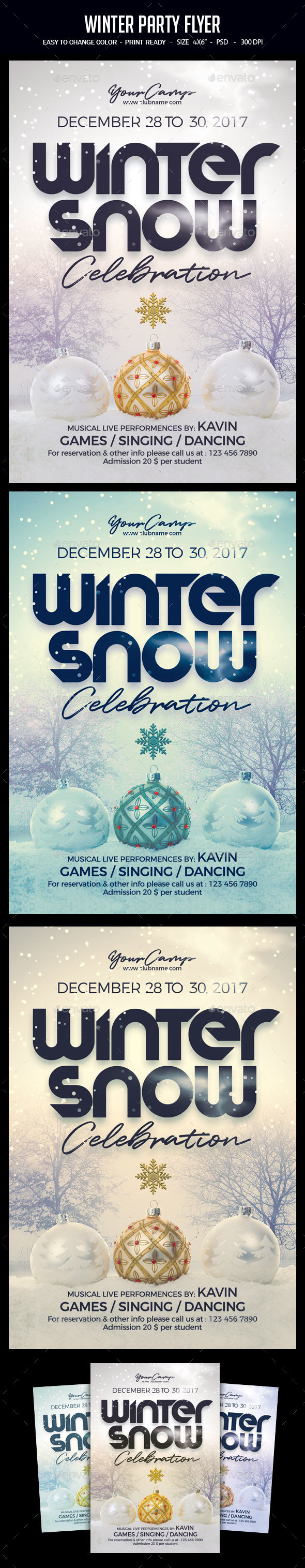 Winter Party Flyer - Clubs & Parties Events