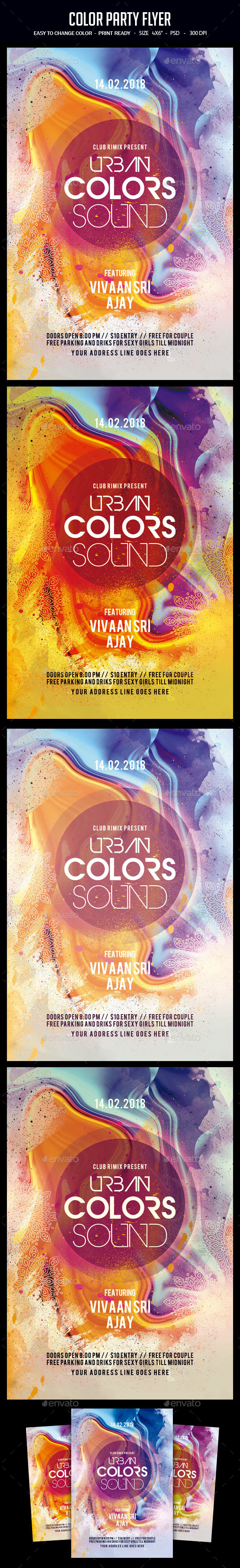 Color Party Flyer - Clubs & Parties Events
