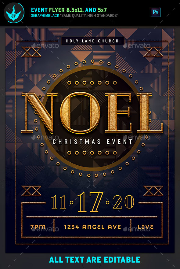 Noel Christmas Gala Flyer Template - Church Flyers