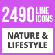 2490 Nature & Lifestyle Line Icons