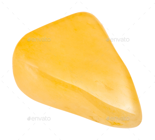 tumbled yellow Aventurine gem stone isolated - Stock Photo - Images