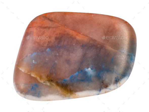 tumbled Irnimite gemstone isolated on white - Stock Photo - Images