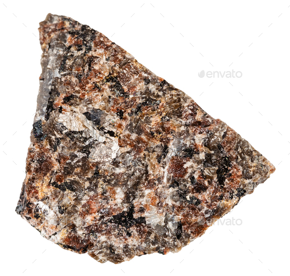 raw spreusteined urtite stone isolated on white - Stock Photo - Images