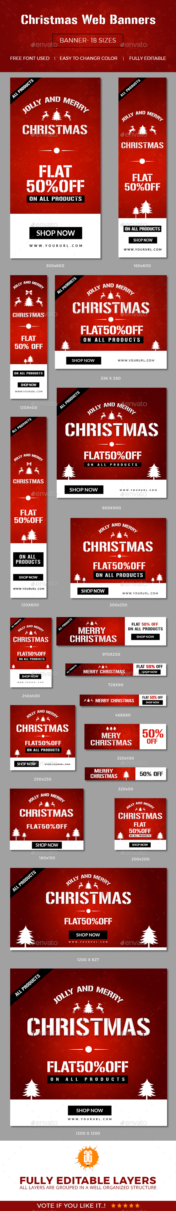 Christmas and New Year Banners - Banners & Ads Web Elements
