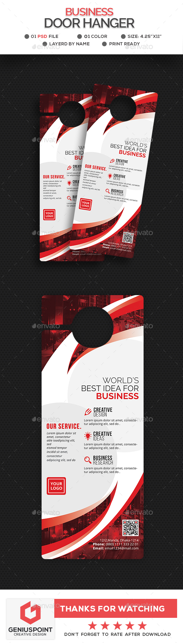 Corporate Door Hanger Template - Miscellaneous Print Templates
