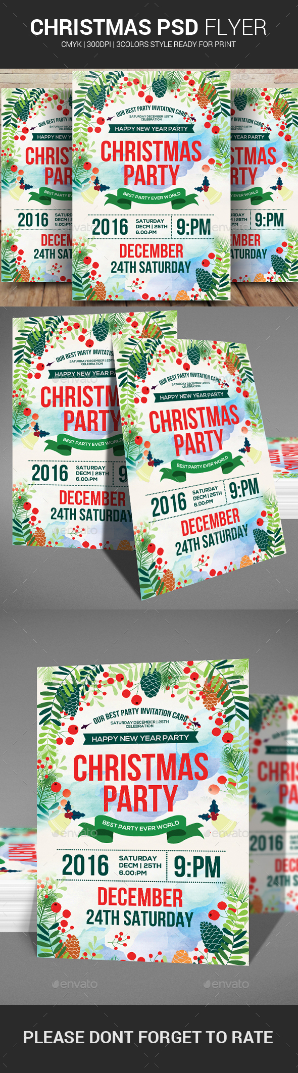 Christmas & Happy New Year Party Flyer - Events Flyers