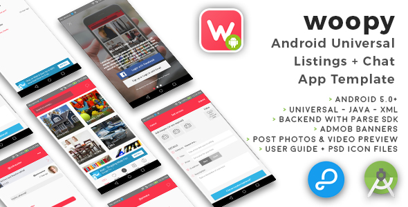 woopy | Android Universal Listings + Chat App Template - CodeCanyon Item for Sale