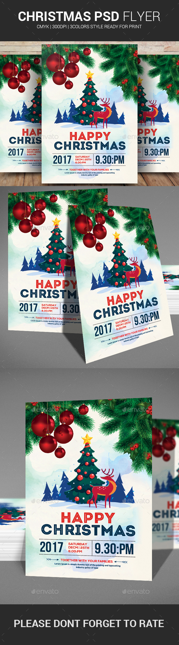 Happy Christmas and New Year Party Flyer - Events Flyers