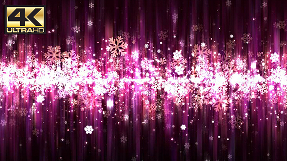Abstract Dark Pink Christmas Snowflakes 4K