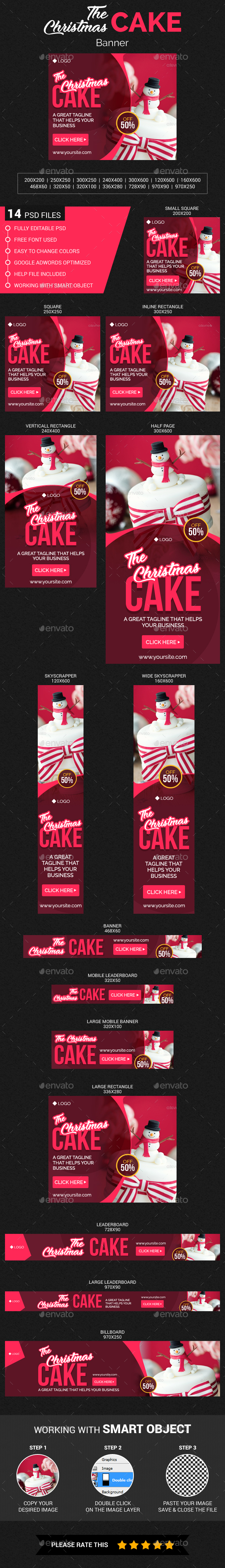 Christmas Cake Banner - Banners & Ads Web Elements