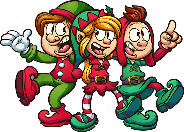 Singing Christmas Elves - Christmas Seasons/Holidays