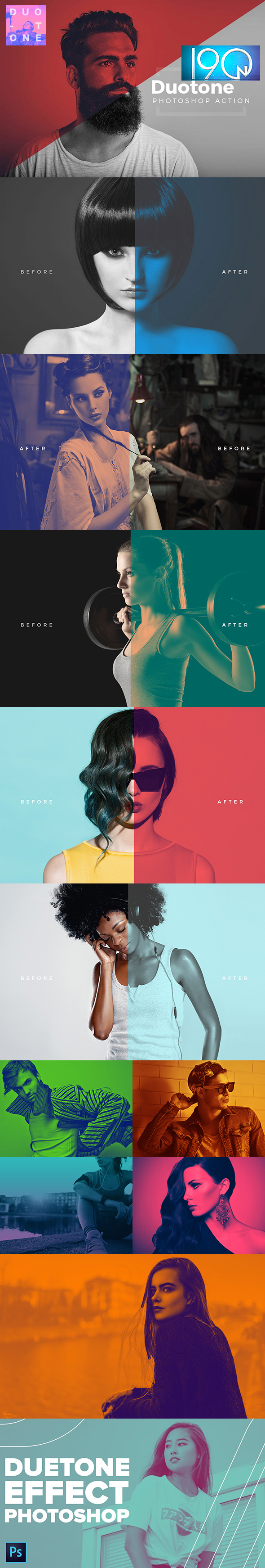 Duotone Photoshop Actions - Photo Effects Actions