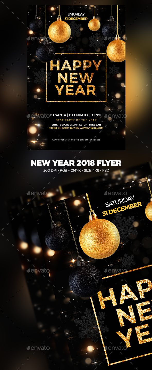 New Year 2018 Flyer - Clubs & Parties Events
